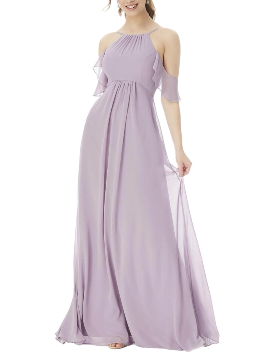 NWT Morilee Affairs $150 MSRP French Lilac Chiffon Bridesmaid A-Line Gown Size 6